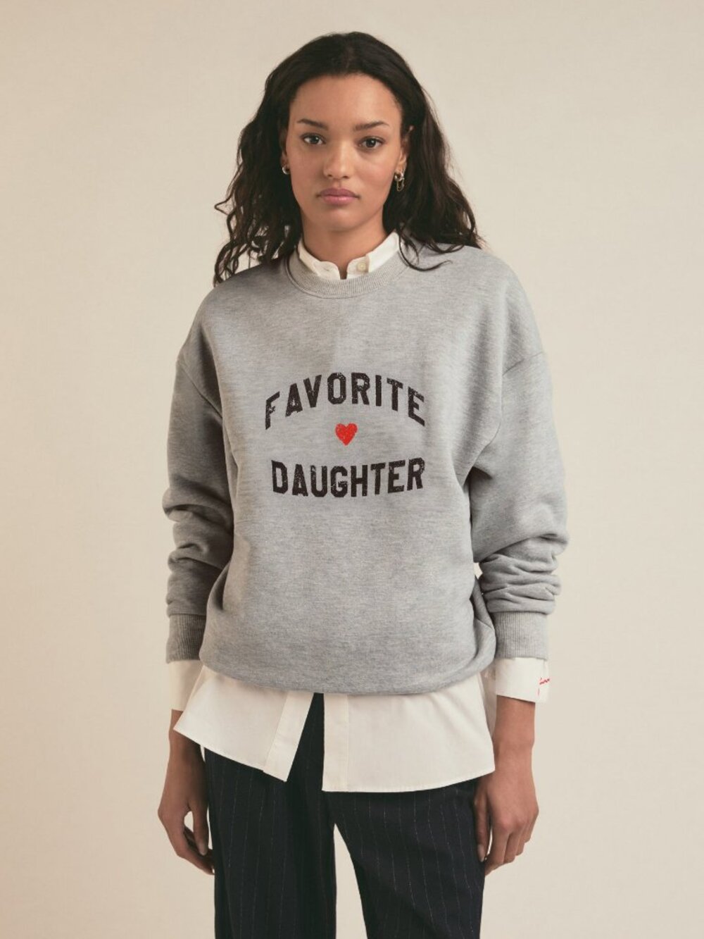Favorite Daughter Heart Logo Sweatshirt Gray M